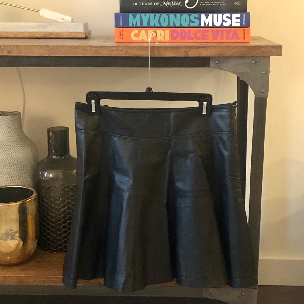 UO Faux Leather A-Line Mini Skirt